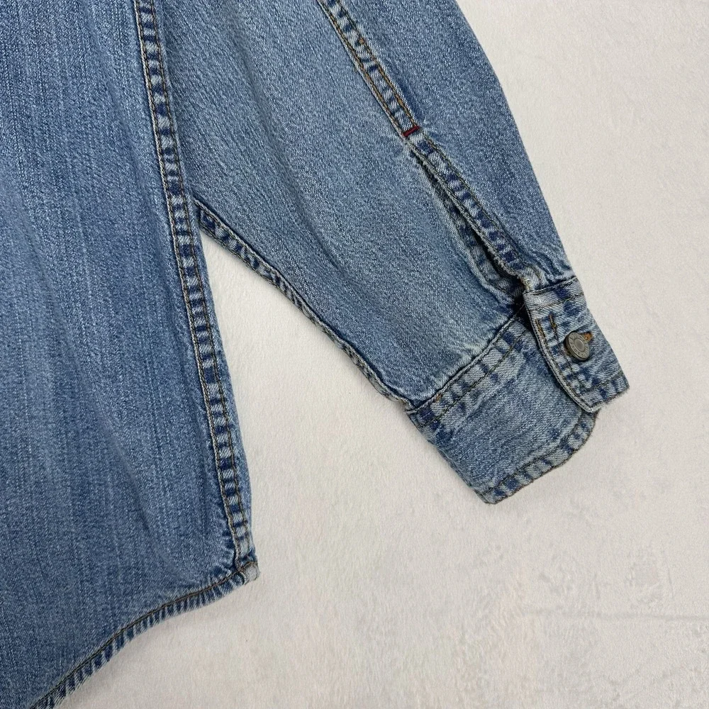 Vintage Levi's‎ Shirt Mens Large Blue Denim Metal Buttons Red Tab Hong Kong 90s